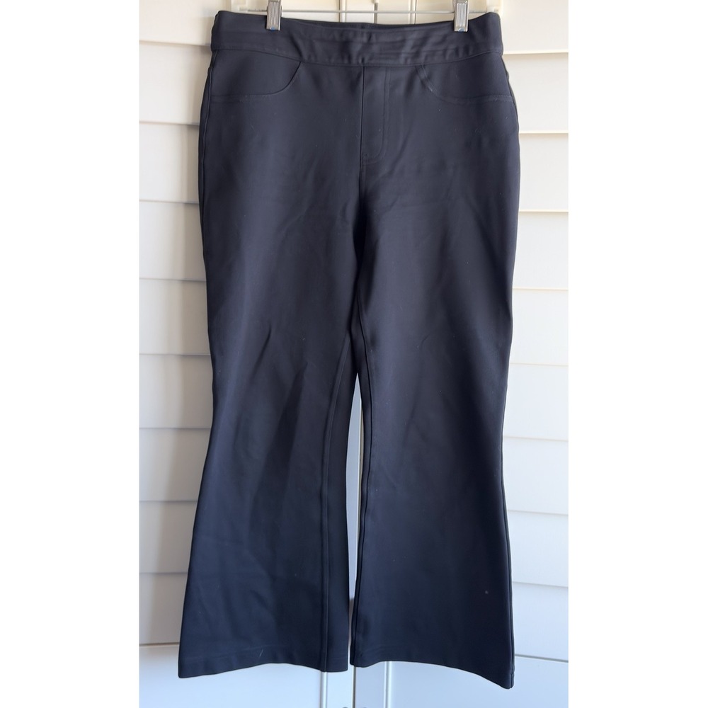 Spanx‎ Perfect Pant Women M 24" In Black Crop Kick Flare Pull On Capri  20260R